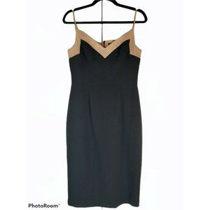 Black Halo Black & Tan Sheath Dress Size 8